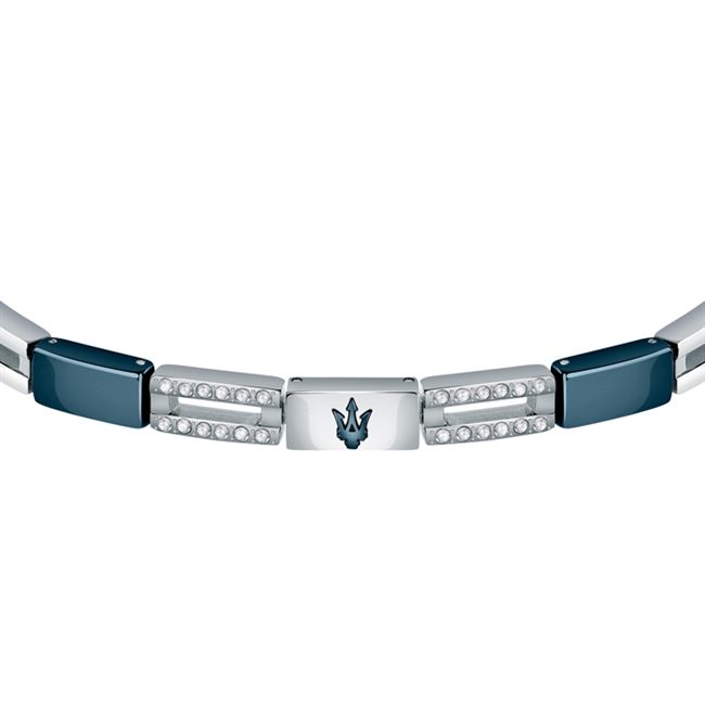 Maserati herrearmbånd stål og sten